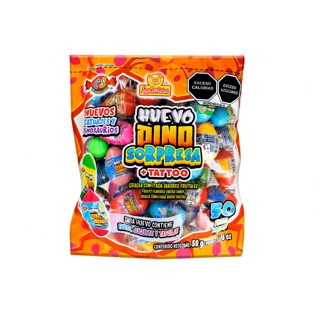 HUEVO DINO TATTOO 18/50PZA
