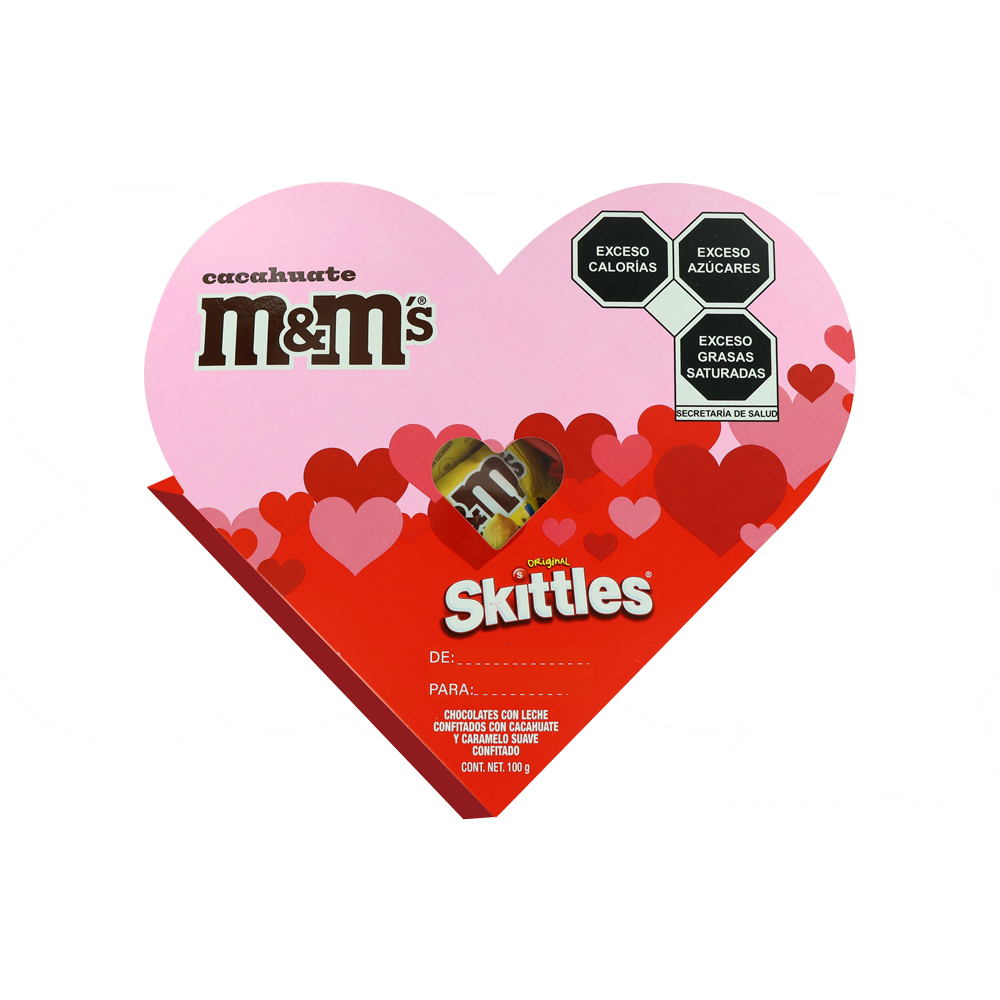 CORAZON MIX M&M,SKITTLES 14/100 GRS