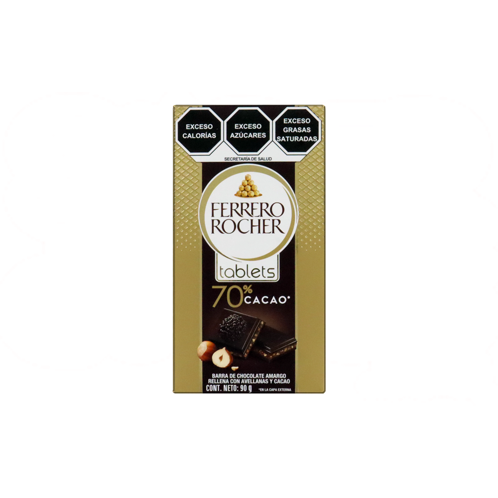 FERRERO TABLETS 70%CACAO 16/90GRS