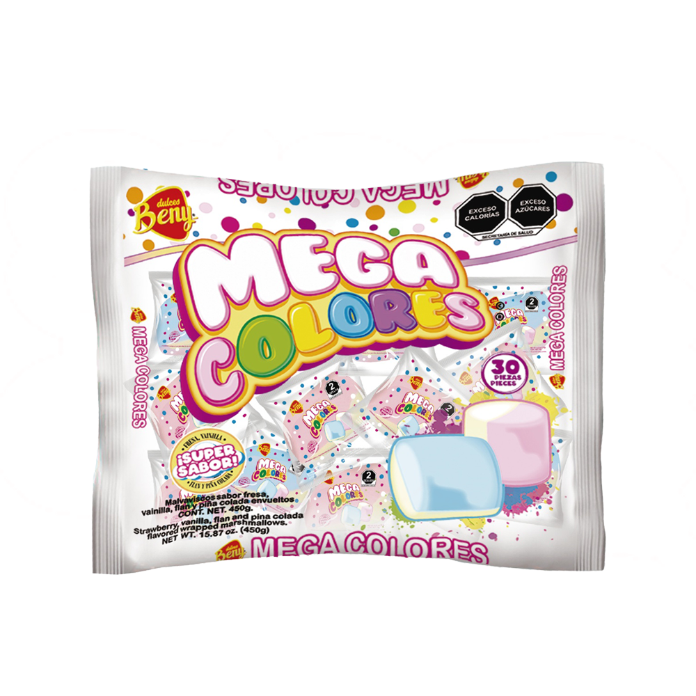 BENY MEGA BOMBON COLORES 12/30PZA