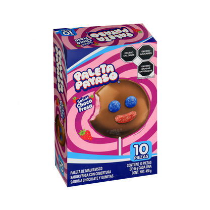 PALETA PAYASO CHOCO FRESA 12/10PZ