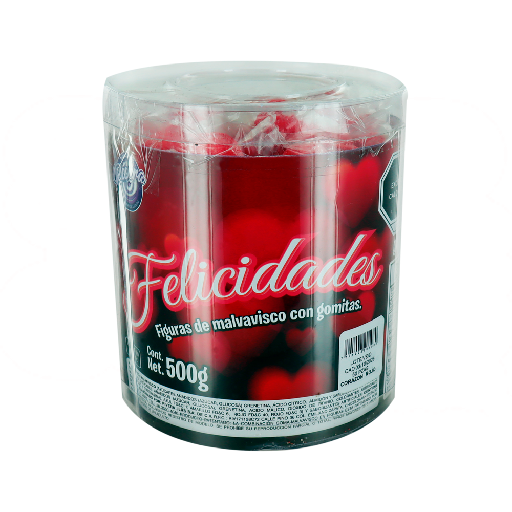 RISA CORAZON ROJO  500GRS 16/50PZA
