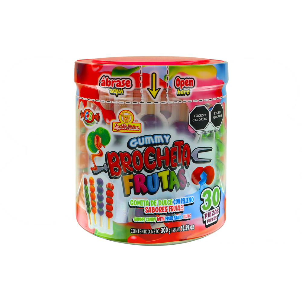 GUMMY BROCHETA FRUTAS 12/30PZA