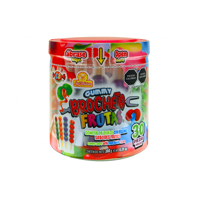 GUMMY BROCHETA FRUTAS 12/30PZA
