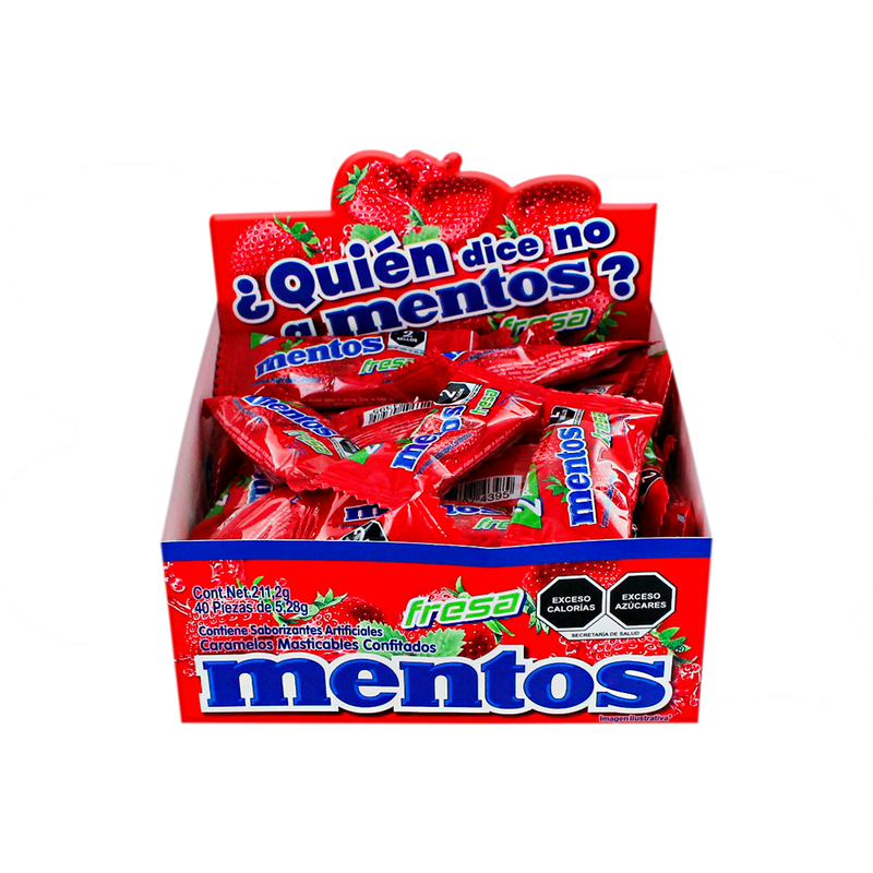 MENTOS BIPIEZA FRESA 10/40