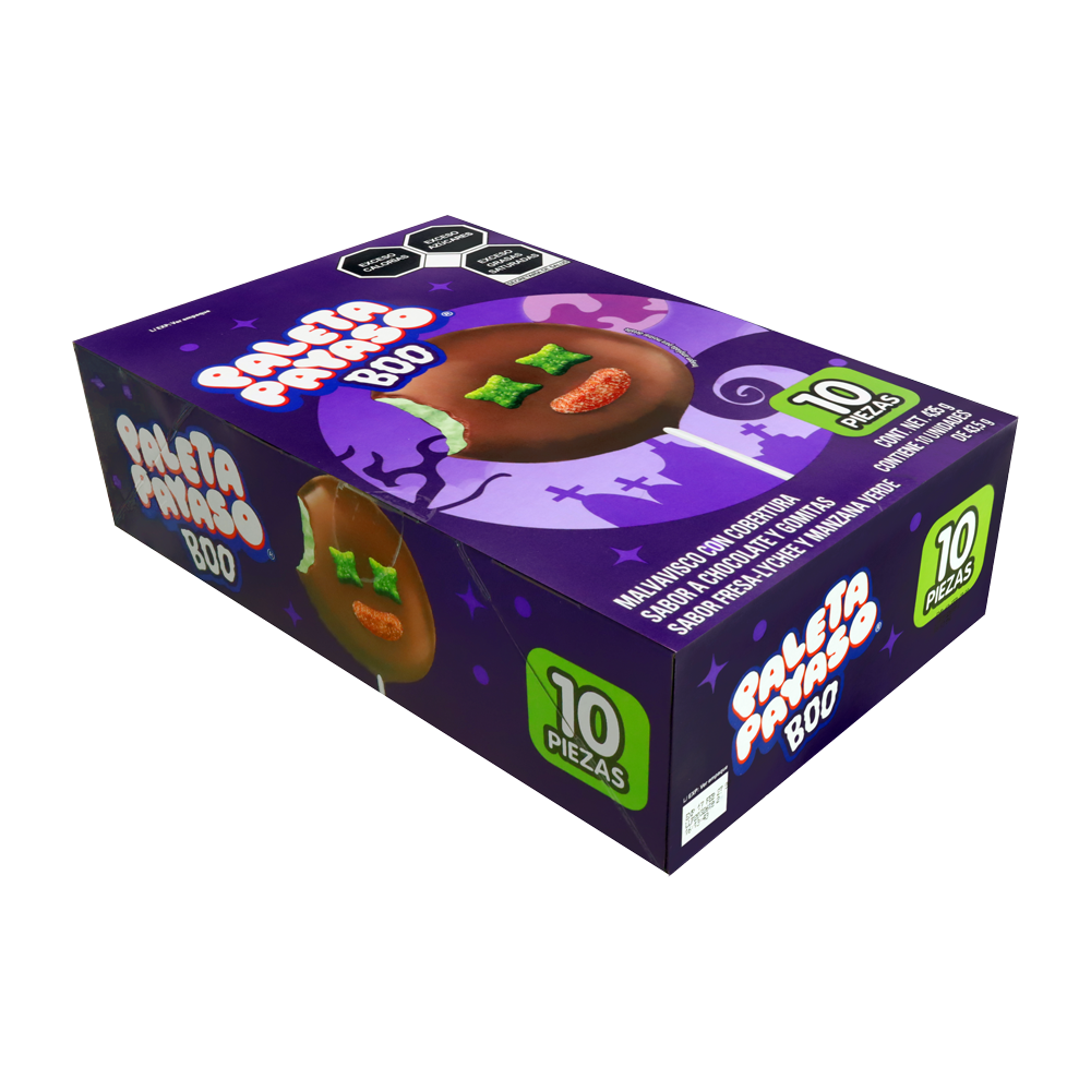 PALETA PAYASO HALLOWEEN 12/10PZ
